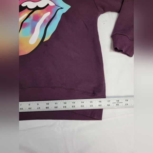 Treasure & Bond Kid's Oversize Sweatshirt In Purple Plum Rolling Stones Large - Picture 5 of 8